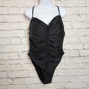 NWT J. Crew Swimsuit Womens Size 24 One Piece Detachable Straps Black